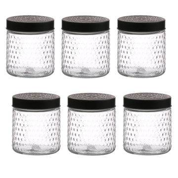 6Pcs 900ml Black Screwtop  Glass Food Jar