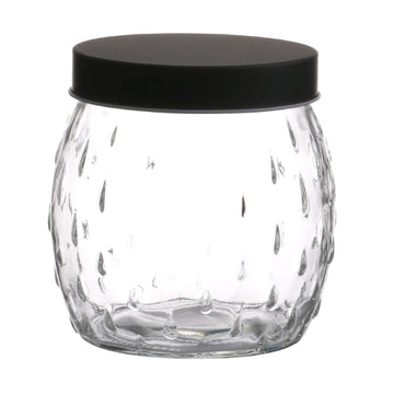 1.2L Black Screwtop Glass Food Jar