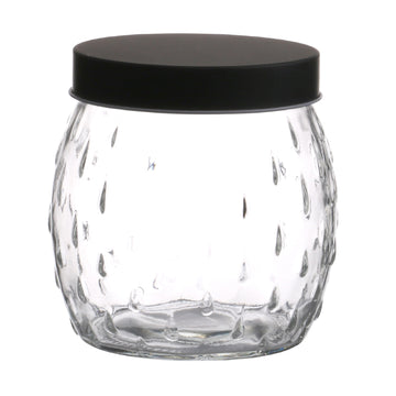 2Pcs 1.2L Black Screwtop Glass Food Jar