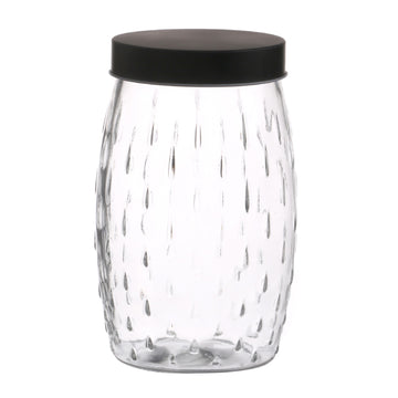 2L Black Screwtop Glass Food Jar