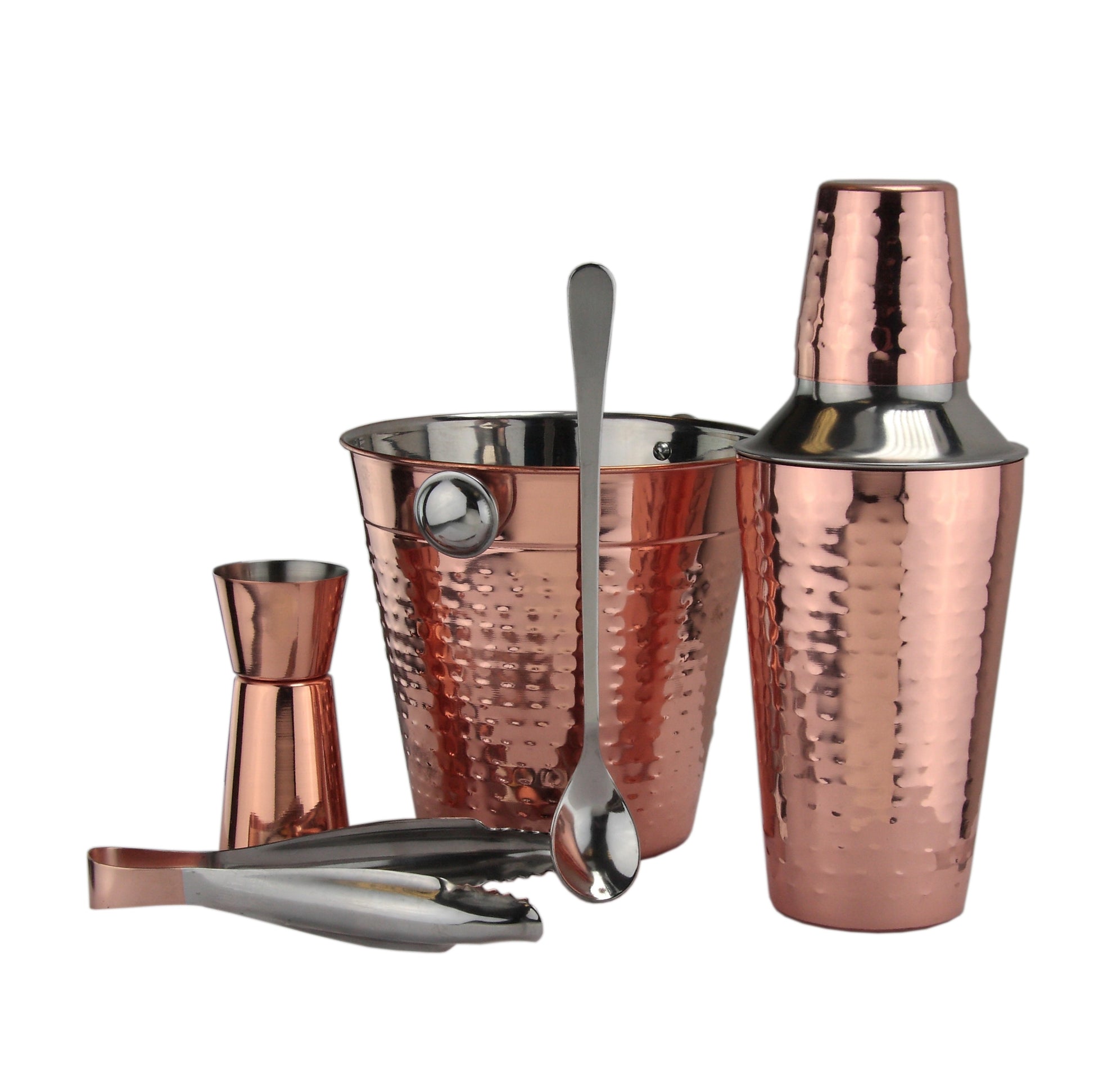 5pc Copper Finished Cocktail Shaker Set