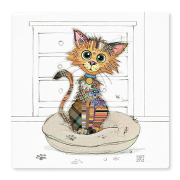 Kimba Kitten Bug Art Ceramic Coaster
