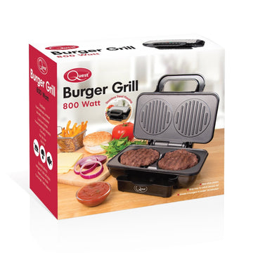 Quest 800W Twin Hamburger Burger Patty Maker Grill Griddle Cooker