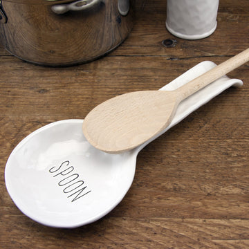 White Dimples Ceramic Spoon Rest