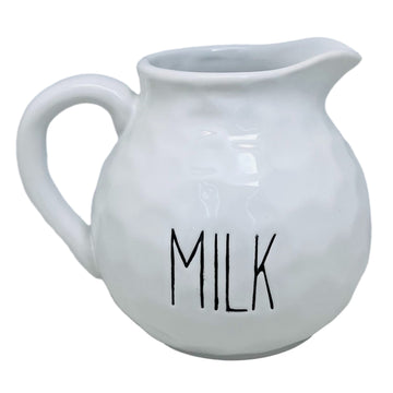 White Dimples Ceramic Milk Jug With Handle