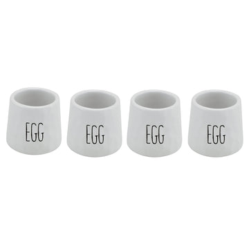 4pc White Dimples Ceramic Egg Cups