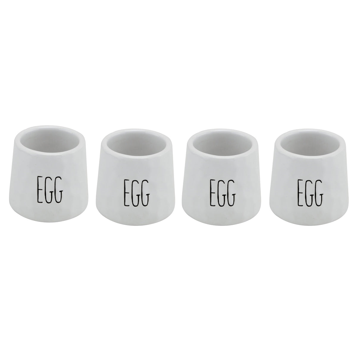 4pc White Dimples Ceramic Egg Cups