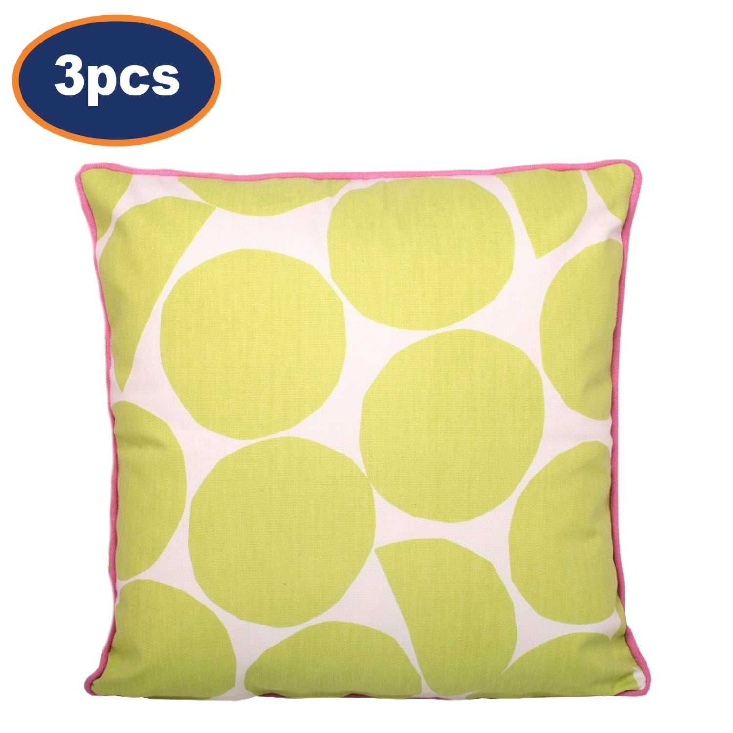 3pc Outdoor Filled Cushion Cover Pink Green