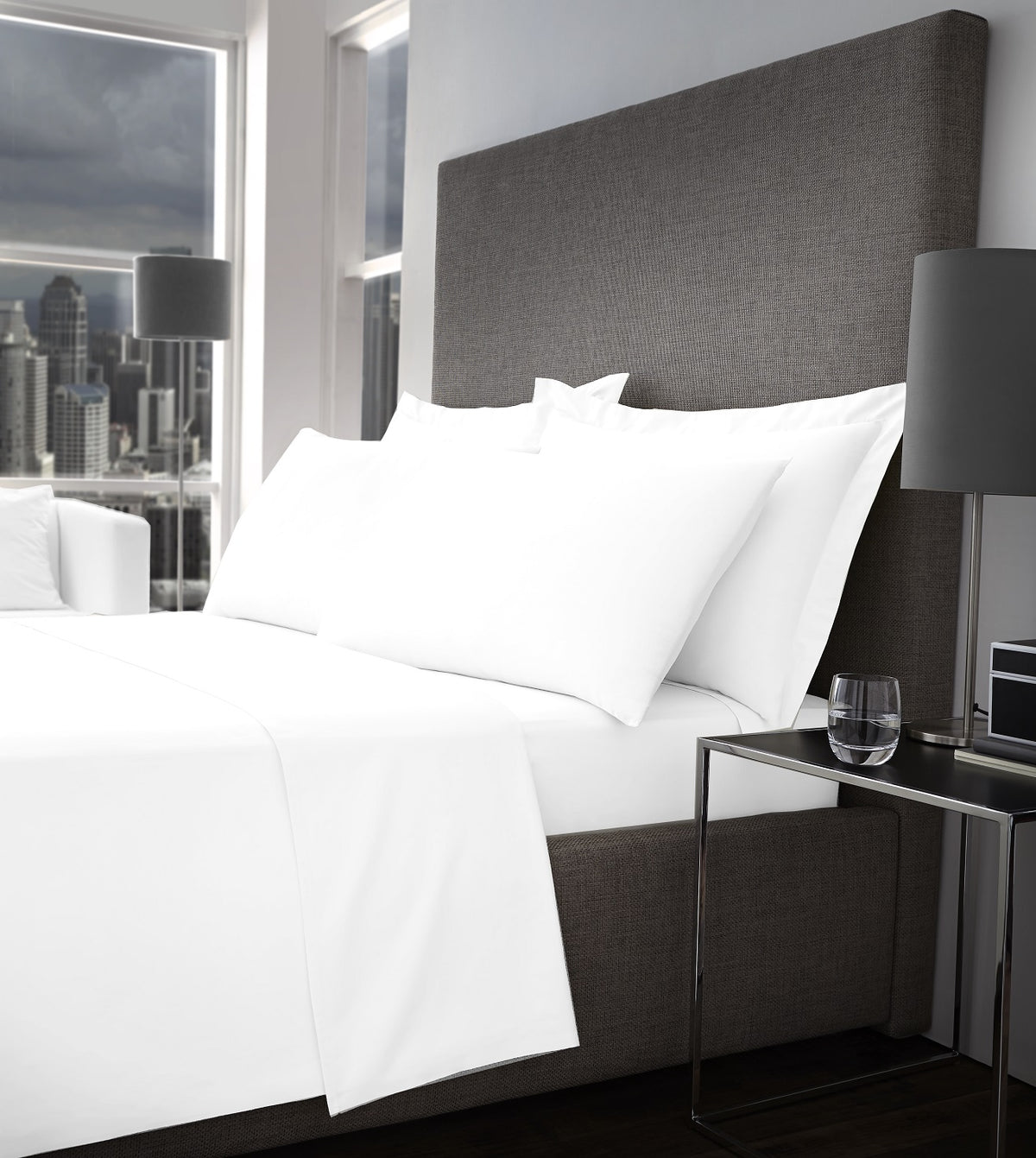 100% Egyptian Cotton 400TC Duvet Cover Set, King, White