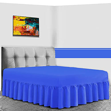 24" Deep Royale Blue Luxury Non-Iron Percale Cotton Valance Sheet - King