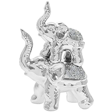 Elephants Silver Sparkle Ornament