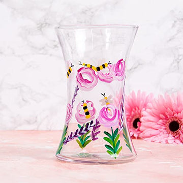 Bees Clear Glass Vase