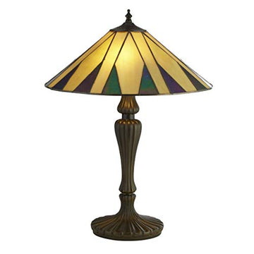 Charleston 56cm Antique Brass Stained Glass Tiffany Table Lamp