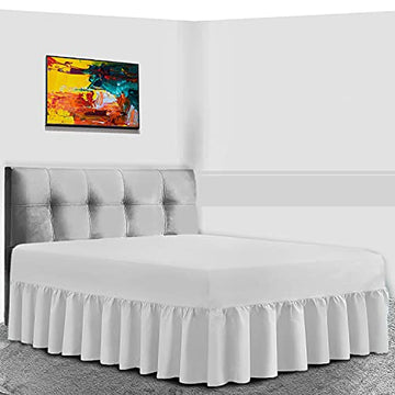 24" Deep White Luxury Non-Iron Percale Cotton Valance Sheet - King
