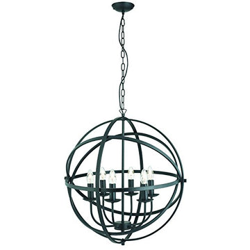 Orbit Matt Black 6 Light Spherical Pendant Light