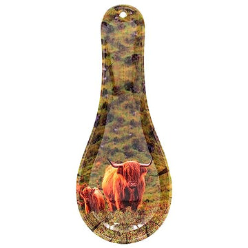 Country Highland Cow & Calf Spoon Rest