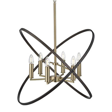 Hoopla 6 Light Bronze Metal Pendant