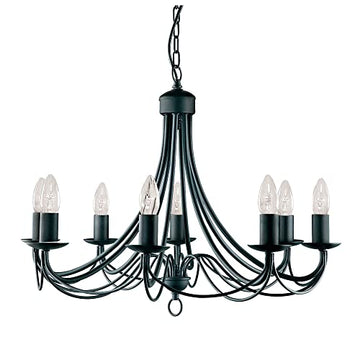Maypole 8 Light Black Iron Chandelier