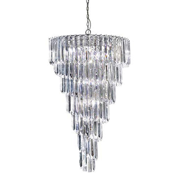 Sigma 9 Lights Chrome & Acrylic Rods Chandelier