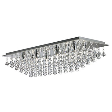 Hanna 8 Light Chrome & Clear Crystal Flush