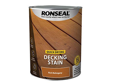 Ronseal Matt Exterior Wood Decking Stain - 5L Rich Mahogany
