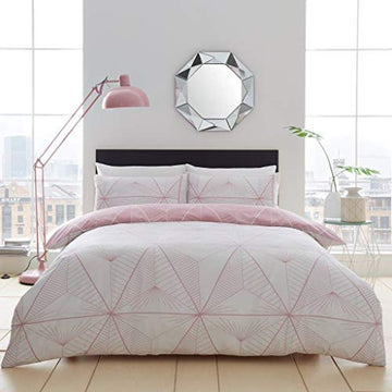 Zander Blush Pink King Duvet Cover Set - New