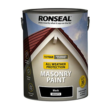 Ronseal Masonry All Weather Smooth Exterior Paint - 5L Black