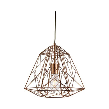 Geometric Cage Shiny Copper Ceiling Pendant