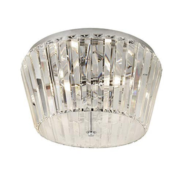 Searchlight Tiara 3 Light Flush Chrome With Crystal Glass