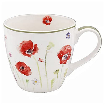 Breakfast Mug Fine China Poppy Field Design Drinks Cup