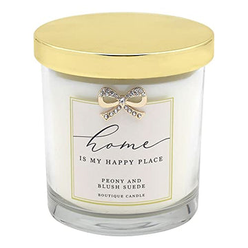 200ml Peony & Blush Suede Scented Candle Jar