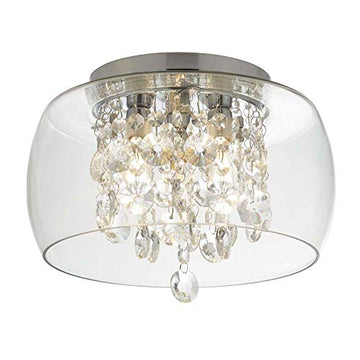 3 Light Chrome Crystal & Glass Bathroom Light