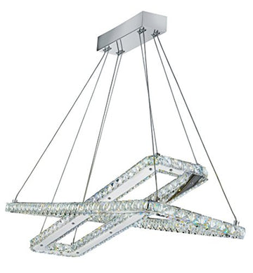 Clover 2 Light LED Chrome & Clear Glass Pendant