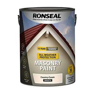 Ronseal Masonry All Weather Exterior Paint - 5L Country Cream