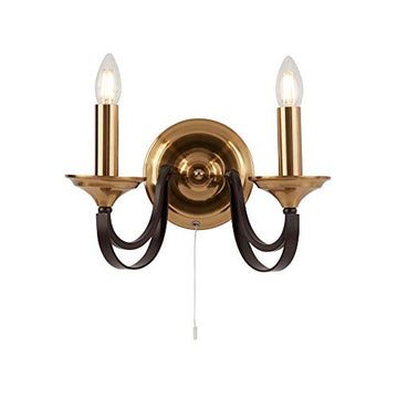 Belfry 2 Light Wall Light Dark Bronze & Brown
