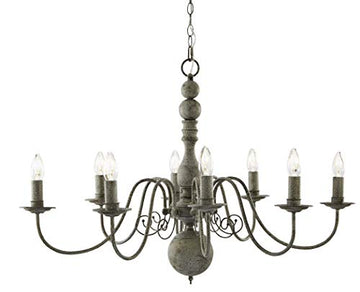 Greythorne 8 Light Textured Grey Chandelier