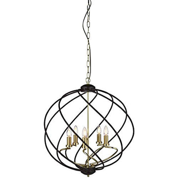 Flow 5 Light Black Metal & Bronze Pendant