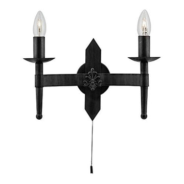 Cartwheel II 2 Lights Matt Black Wall Light