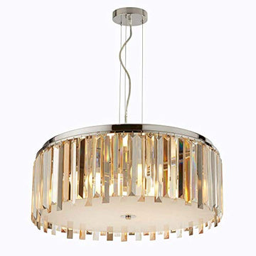 Clarissa 5 Light Chrome & Glass Prisms Drum Pendant