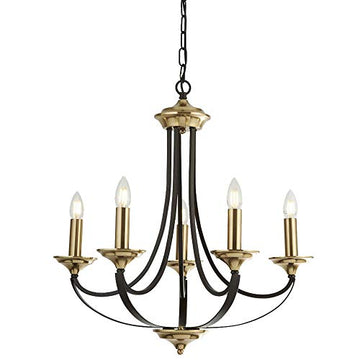 Belfry 5 Light Pendant Dark Bronze & Brown