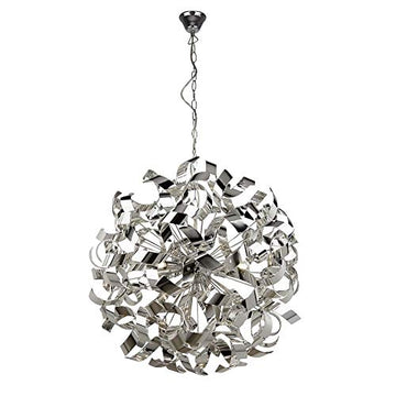 Curls 6 Light Metal Chrome Pendant