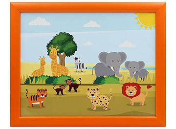 Orange Zoo Animals Kids Cushioned Laptray