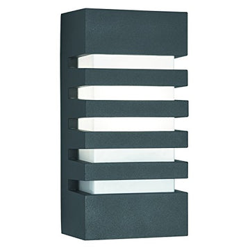 Dark Grey IP44 Grilled Outdoor Wall Light