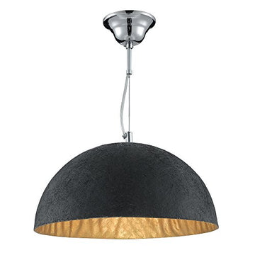 38cm Dome Black & Gold Ceiling Pendant