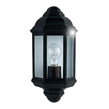Aluminium Body Black Finish Outdoor Half Wall Flush Fitting Light