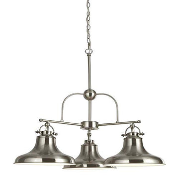 Dallas 3 Light Satin Silver Industrial Pendant