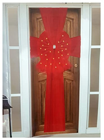 Deluxe Luxury LED Red Door Bow