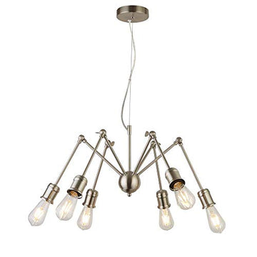 Mantis 6 Light Satin Silver Pendant