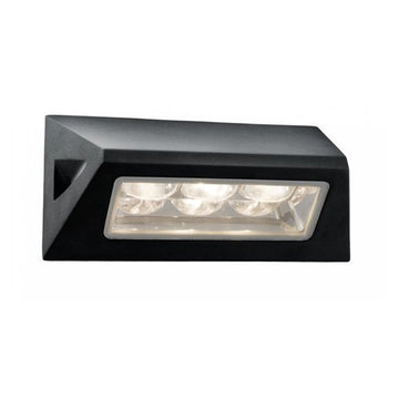 Peru LED Black & Glass Diffuser IP44 Wall Light