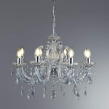 Marie Therese 8 Lights Chrome Crystal Chandelier